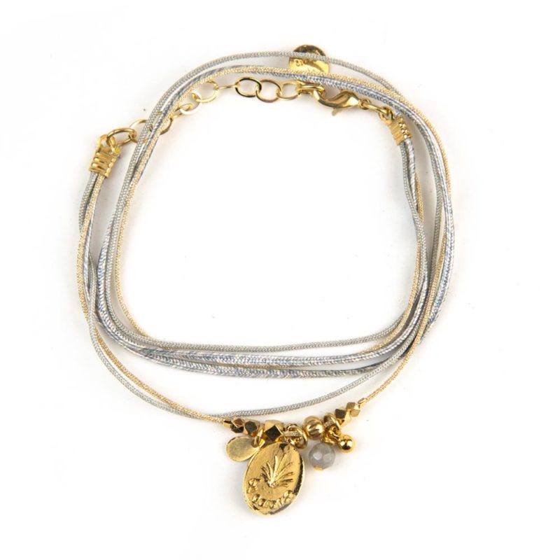 BY GARANCE bracelet médaillon gris