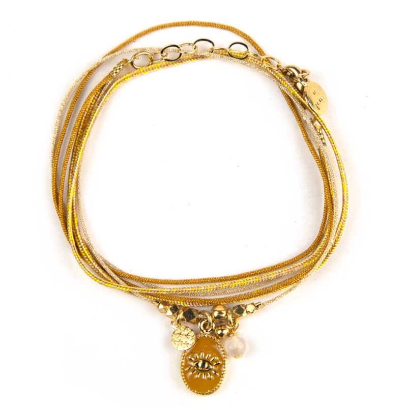 BY GARANCE bracelet médaillon moutarde