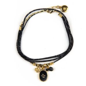 BY GARANCE bracelet medaillon noir