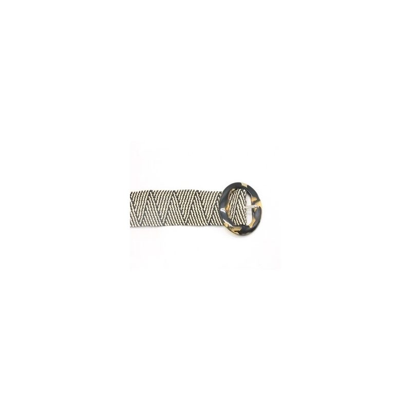PALME ceinture élastique tissé boucle écaille marron