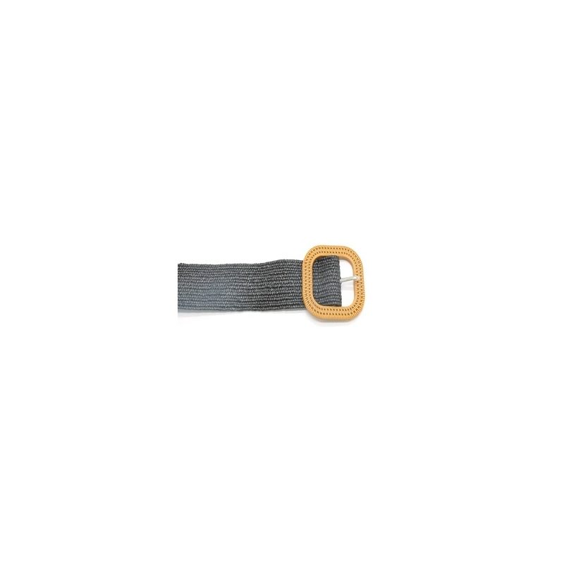 PALME ceinture élastique tissé boucle rotin noir
