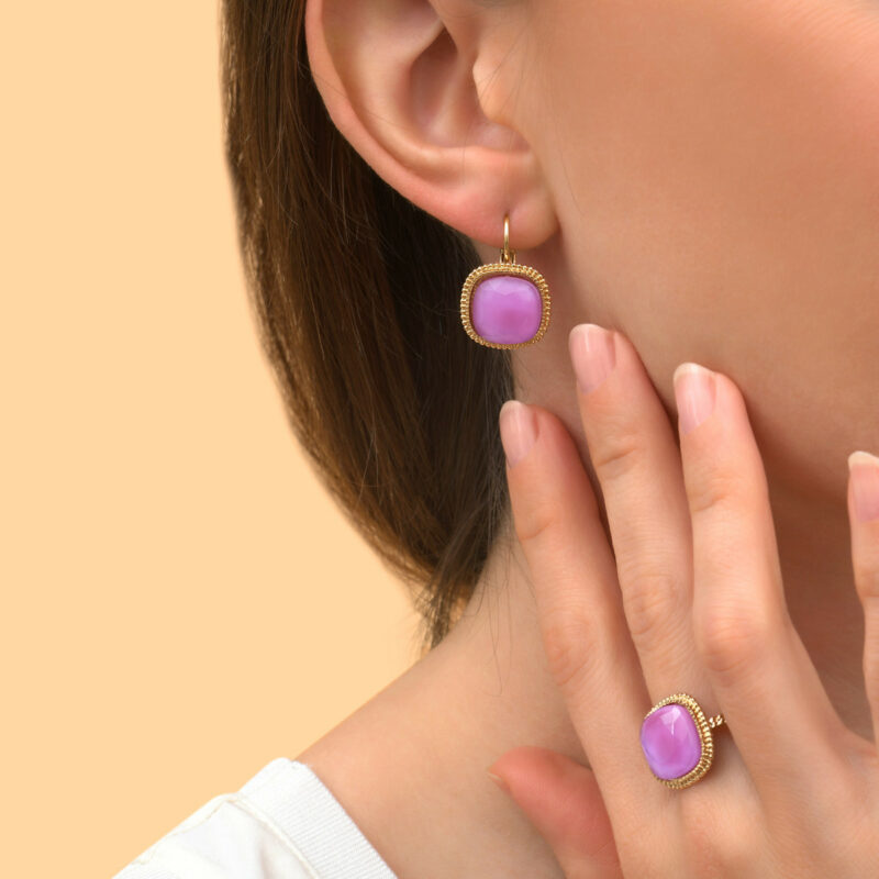 SATELLITE-PARIS Boucles d'oreilles dormeuses pop I violet – Image 2