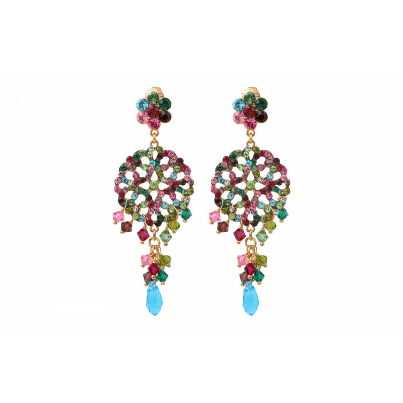 SATELLITE-PARIS Boucles d'oreilles percées ethniques-chic cristaux prestige I multicolore