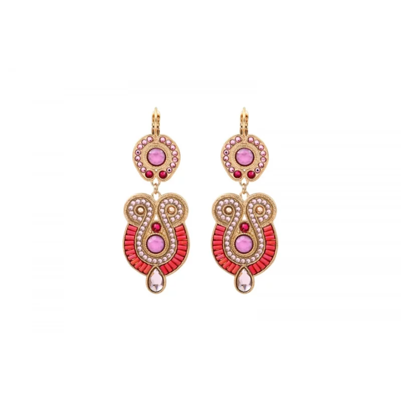 SATELLITE-PARIS Boucles d'oreilles dormeuses cristaux Prestige - fuchsia