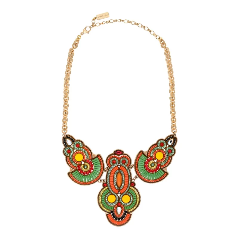 SATELLITE-PARIS Collier plastron cristaux Prestige perles du Japon - vert – Image 2