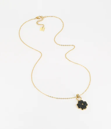 ZAG collier sautoir Trifolium noir