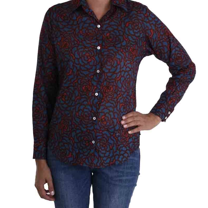 PALME Chemise Coton Col Boutonne bleu clair