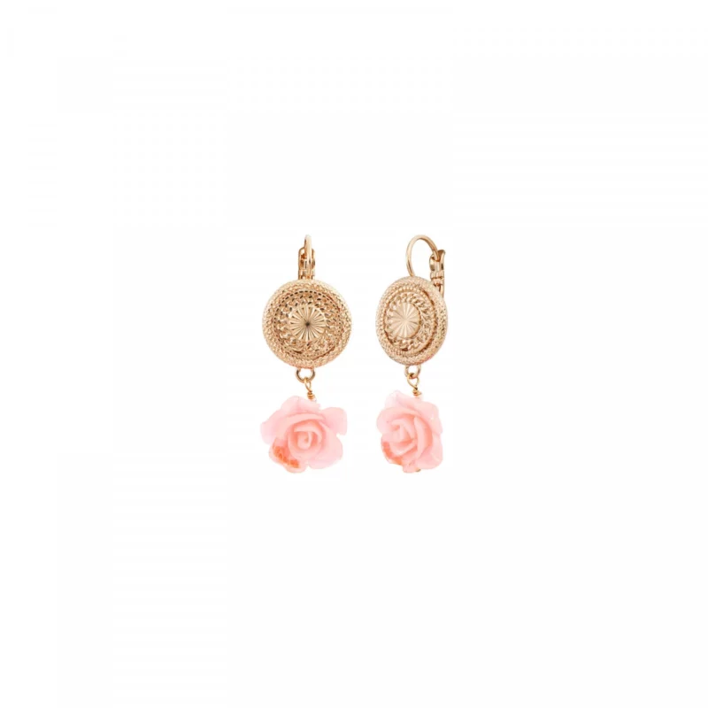 SATELLITE-PARIS Boucles d'oreilles dormeuses Miraflores fleur - rose pâle