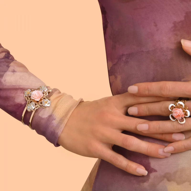 SATELLITE-PARIS Bracelet jonc double Miraflores - blanc – Image 2