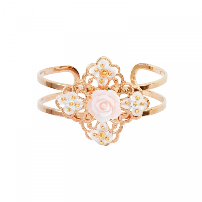 SATELLITE-PARIS Bracelet jonc double Miraflores - blanc