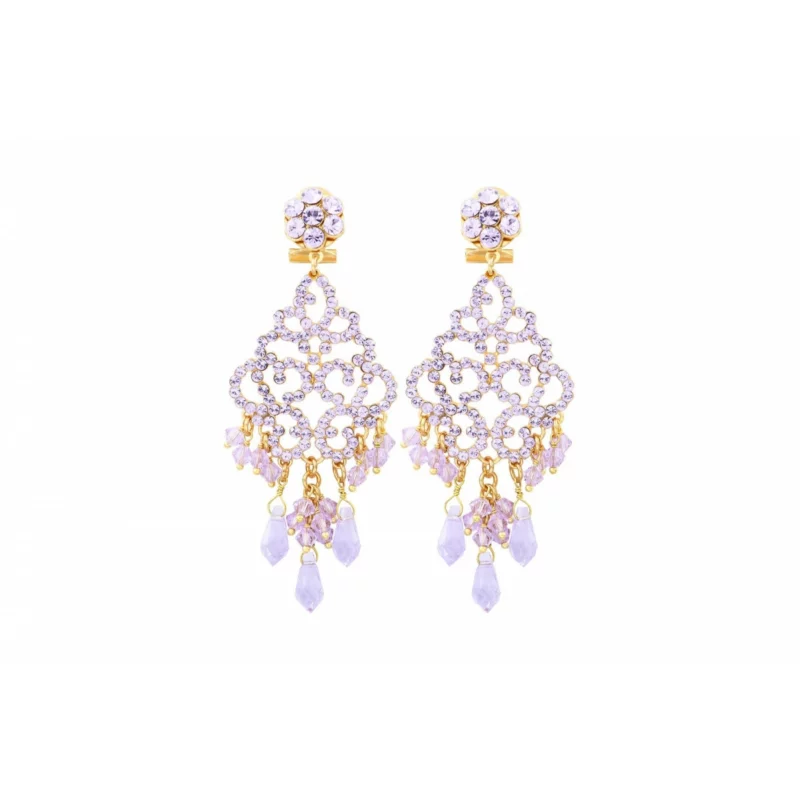 SATELLITE-PARIS Boucles d'oreilles strass KIA15 - violet
