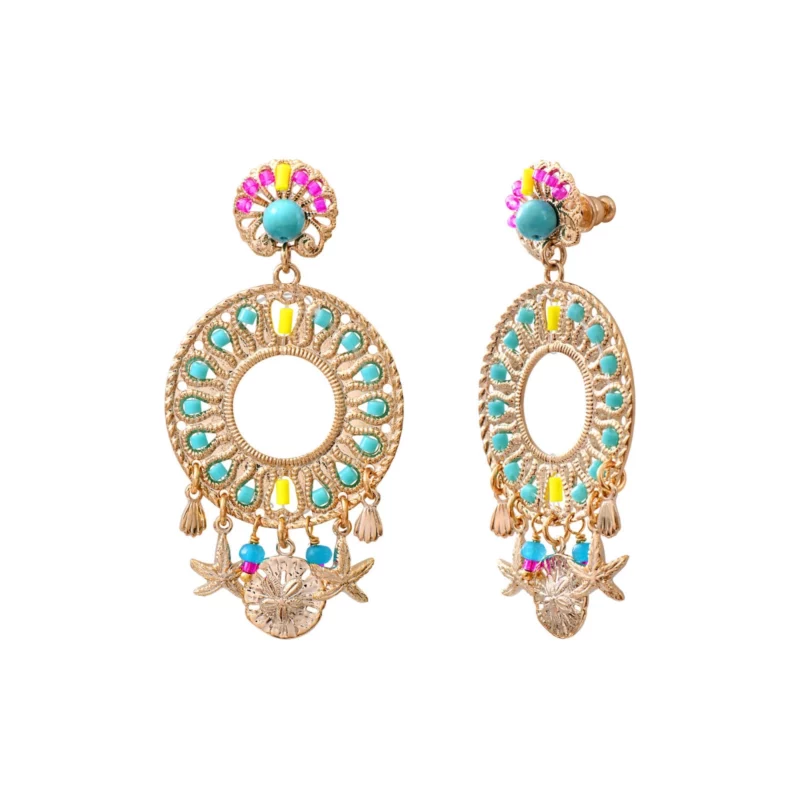 SATELLITE-PARIS Boucles d'oreilles percées charm's Neiva - fluo