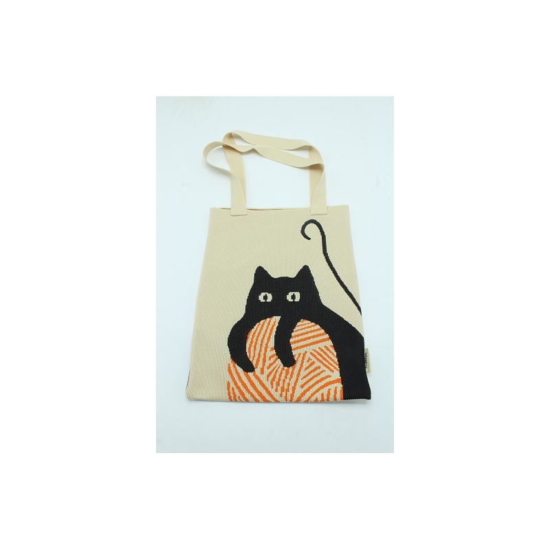 PALME Tote Bag Jersey Funny Cats pelote de laine