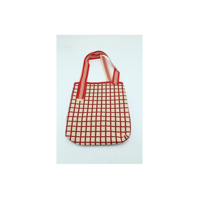 PALME Tote Bag Jersey Petits Carreaux écru