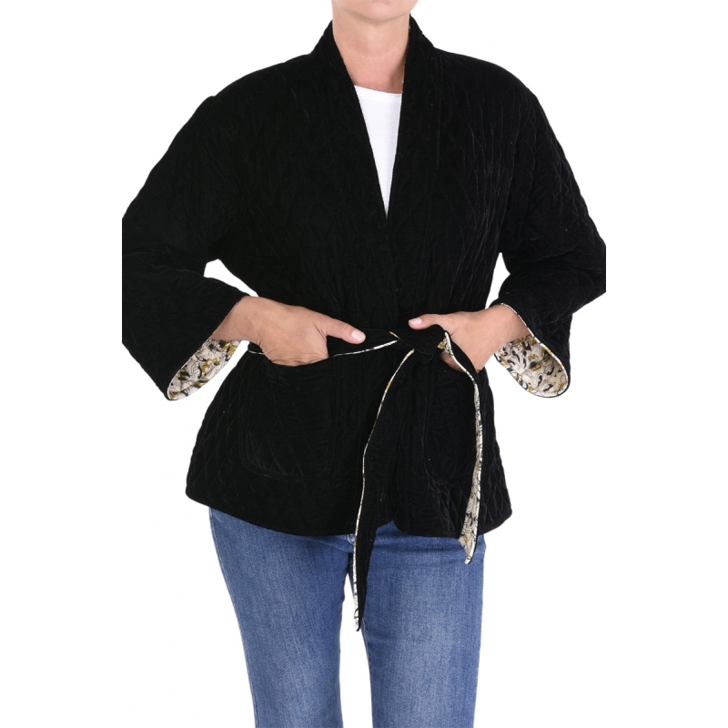 PALME Veste Matelassee Velours Coton +Ceinture