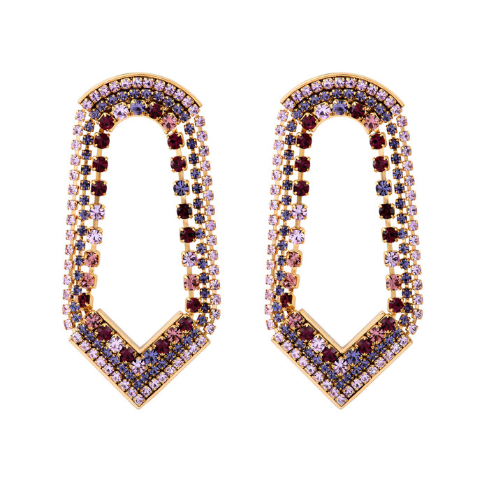 SATELLITE-PARIS Boucles d'oreilles strass cristaux Prestige - violet