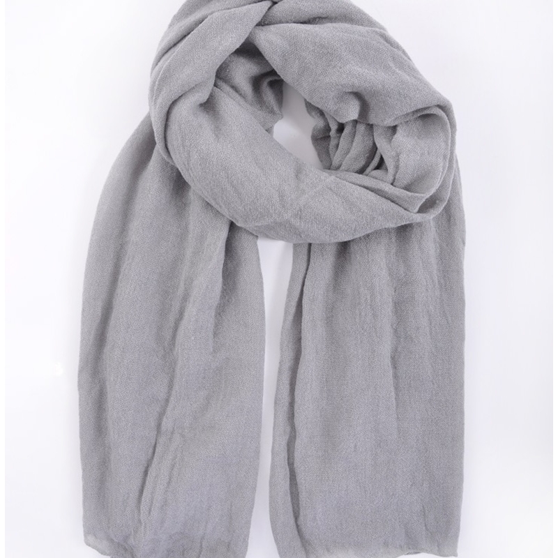 PALME Echarpe Uni Finition Bords Cousus gris clair