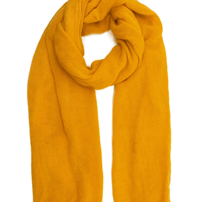 PALME Echarpe Uni Finition Bords Cousus jaune foncé