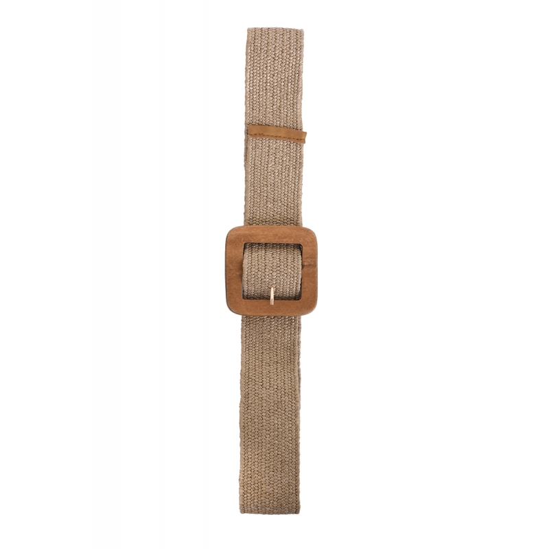 PALME Ceinture Tresse Boucle Bois Carree
