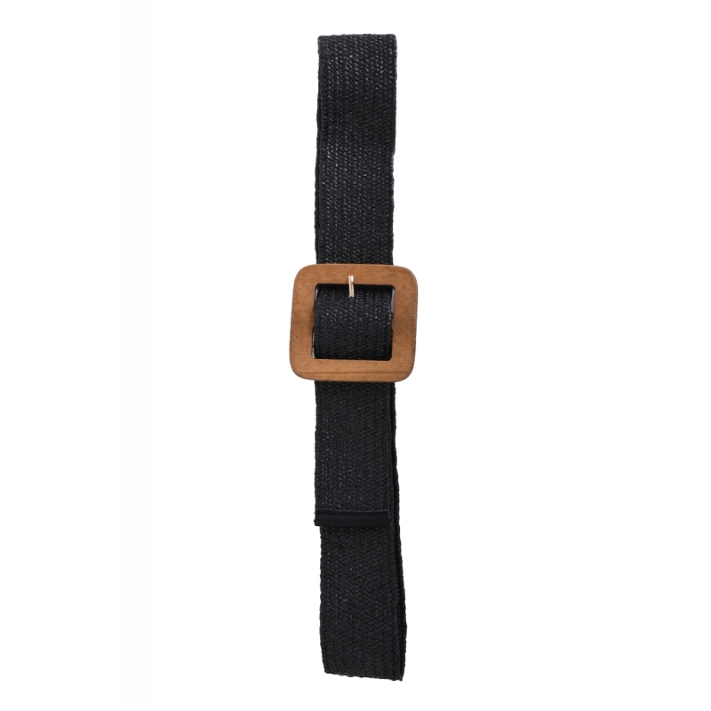 PALME Ceinture Tresse Boucle Bois Carree
