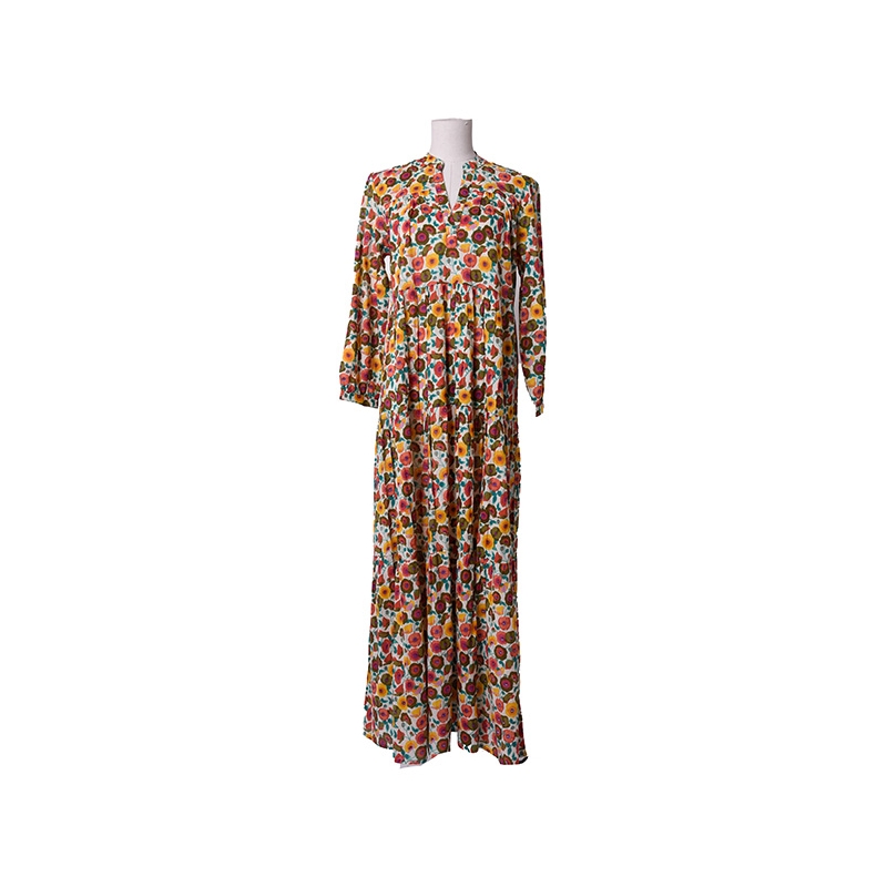PALME Robe Longue Coton Col Mao