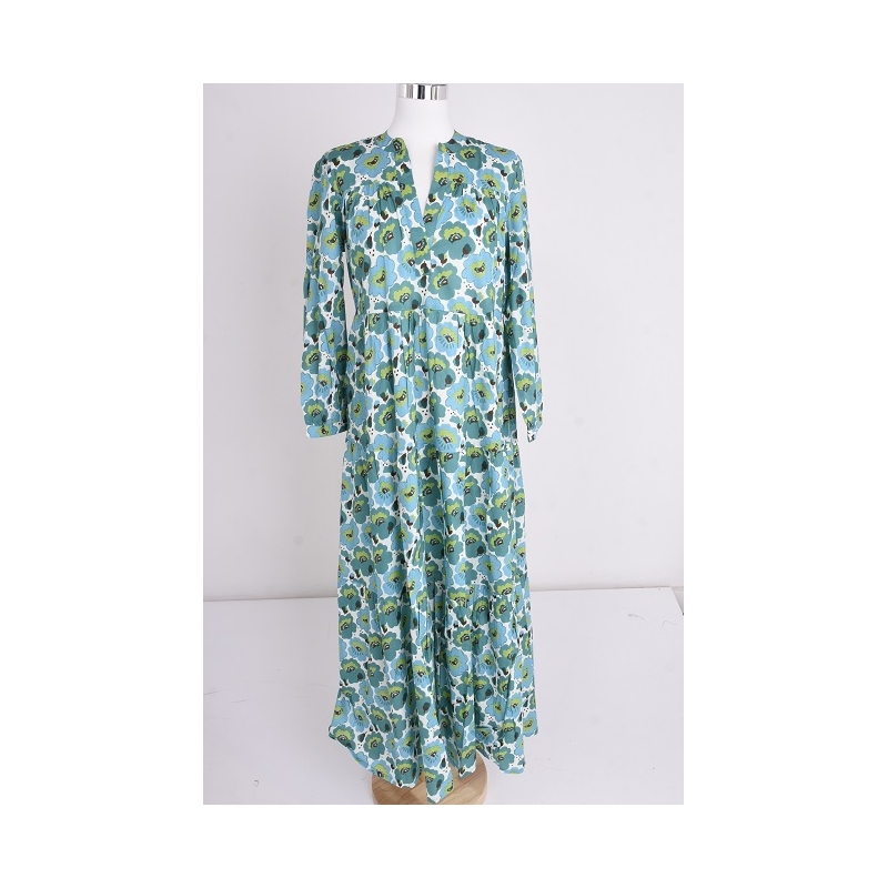 PALME Robe Longue Coton Col Mao