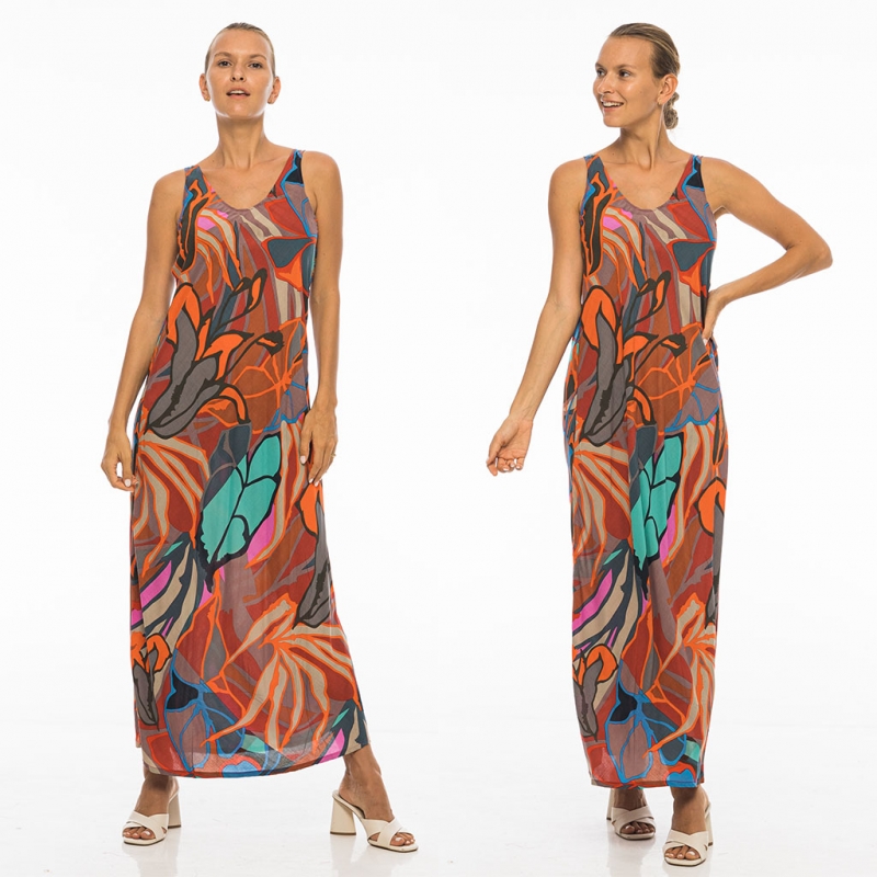 PALME Robe Longue Viscose Debardeur Imp
