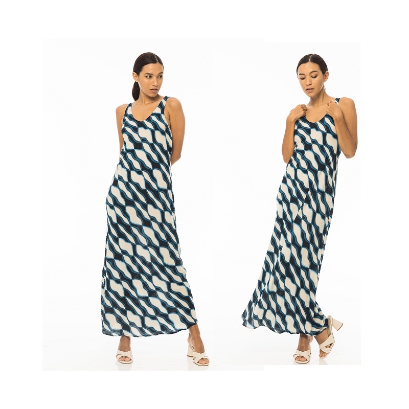 PALME Robe Longue Viscose Debardeur Imp