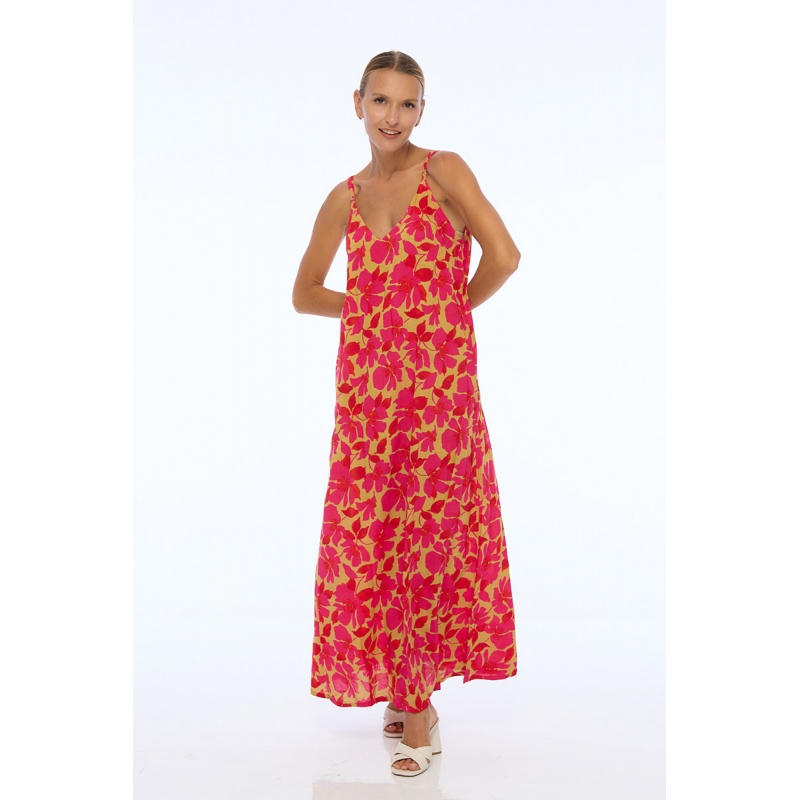 PALME Robe Longue Viscose A Bretelles