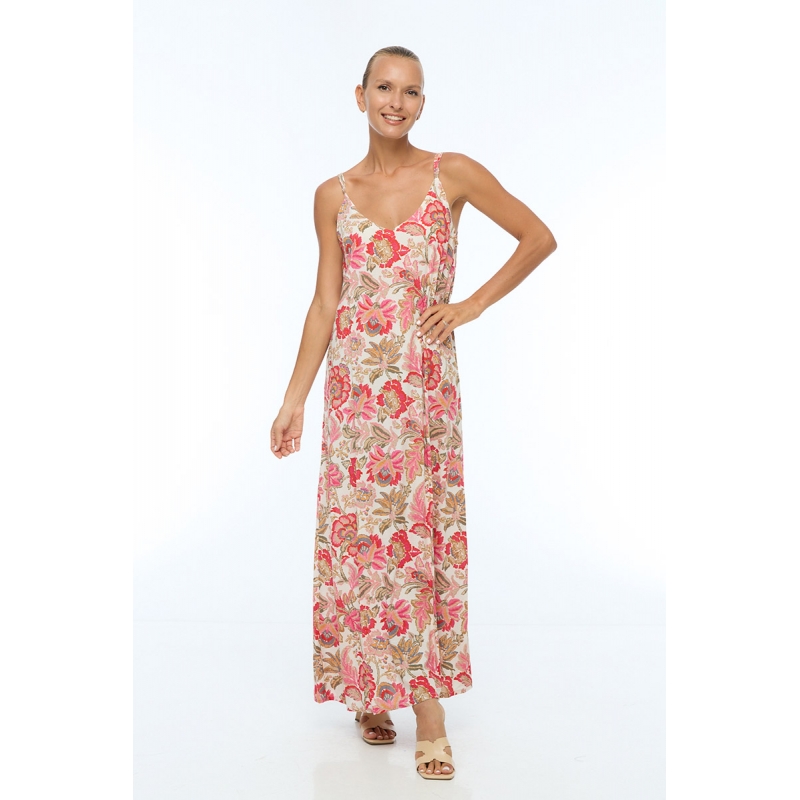 PALME Robe Longue Viscose A Bretelles