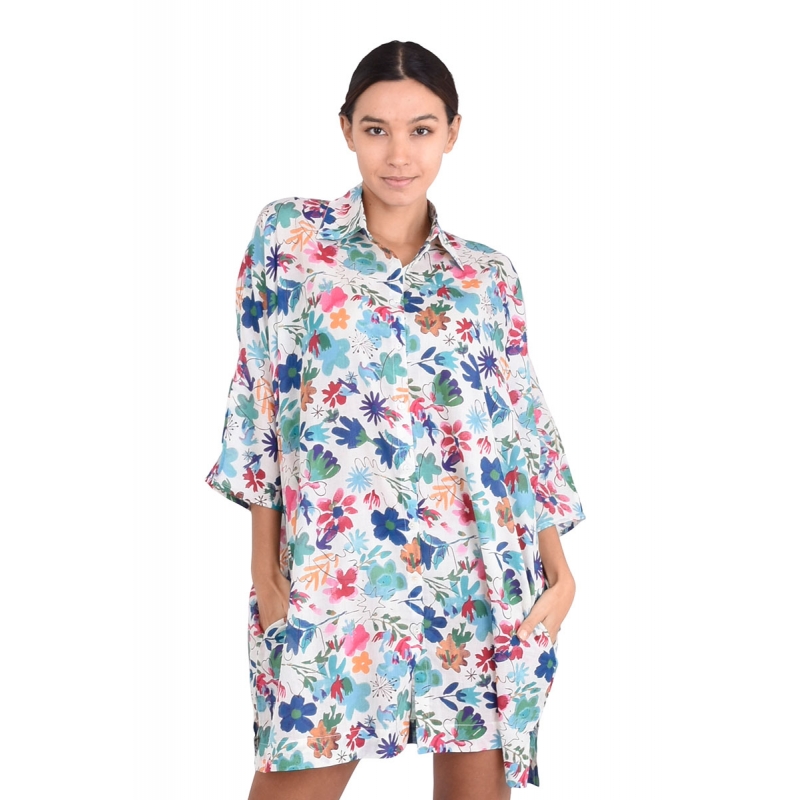 PALME Maxi Chemise Imprimee Coton