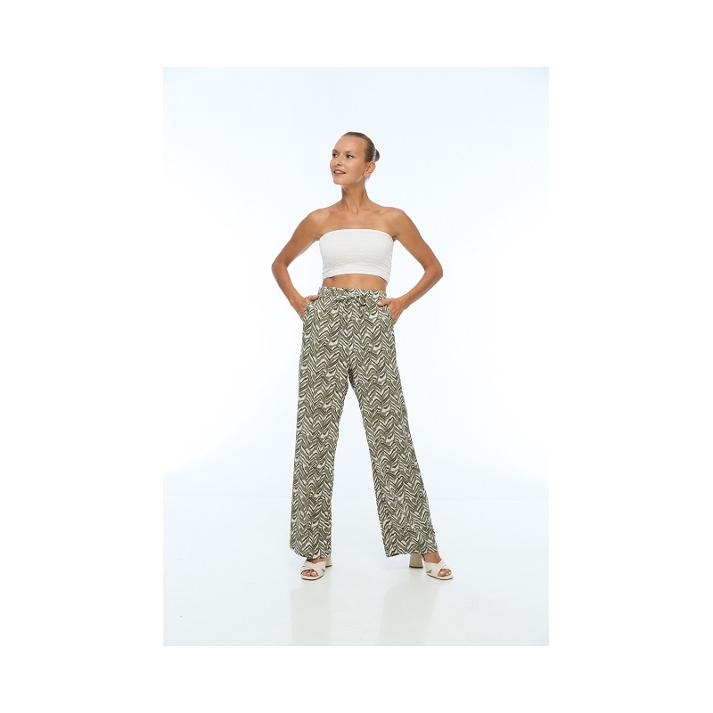 PALME Pantalon Droit Viscose Taille Elastiquée