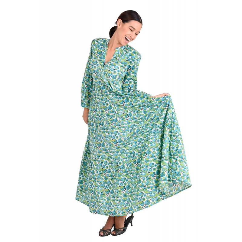 PALME Robe Longue Coton Col Mao