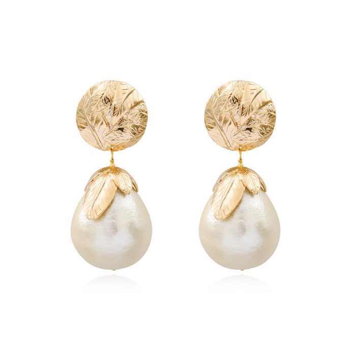 SATELLITE-PARIS Boucles d'oreilles clips Lucy perles de coton et métal doré à l'or fin - blanc