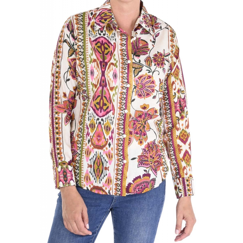 PALME Chemise Coton Manches longues Col Boutonne