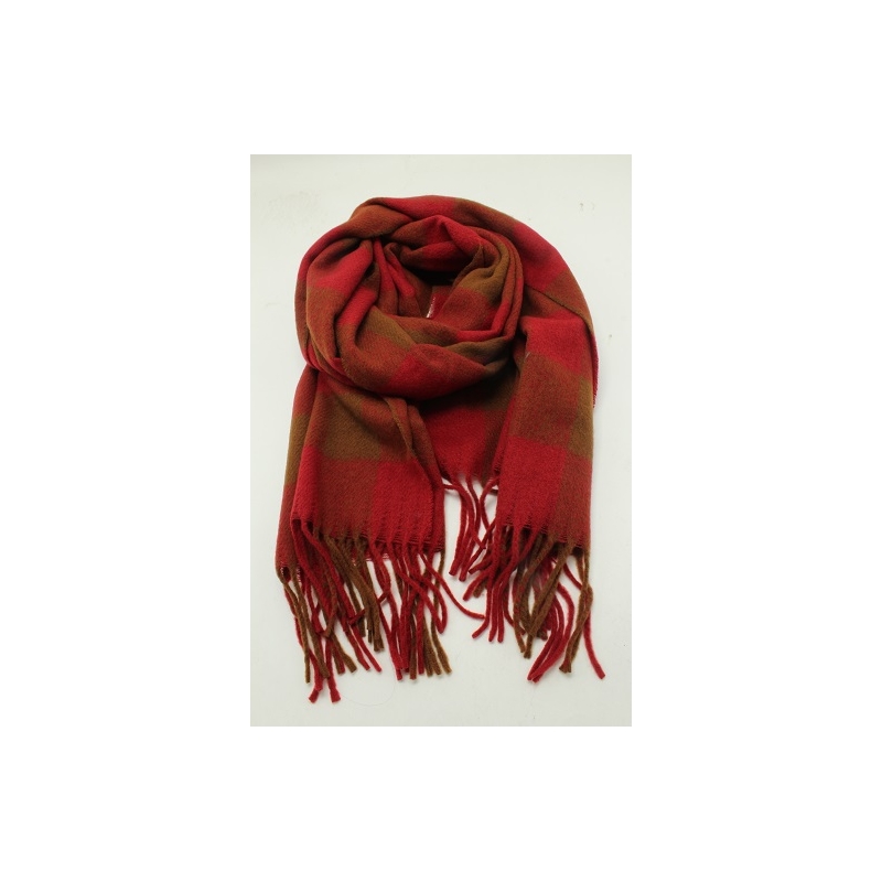 PALME Echarpe Carreaux + Franges