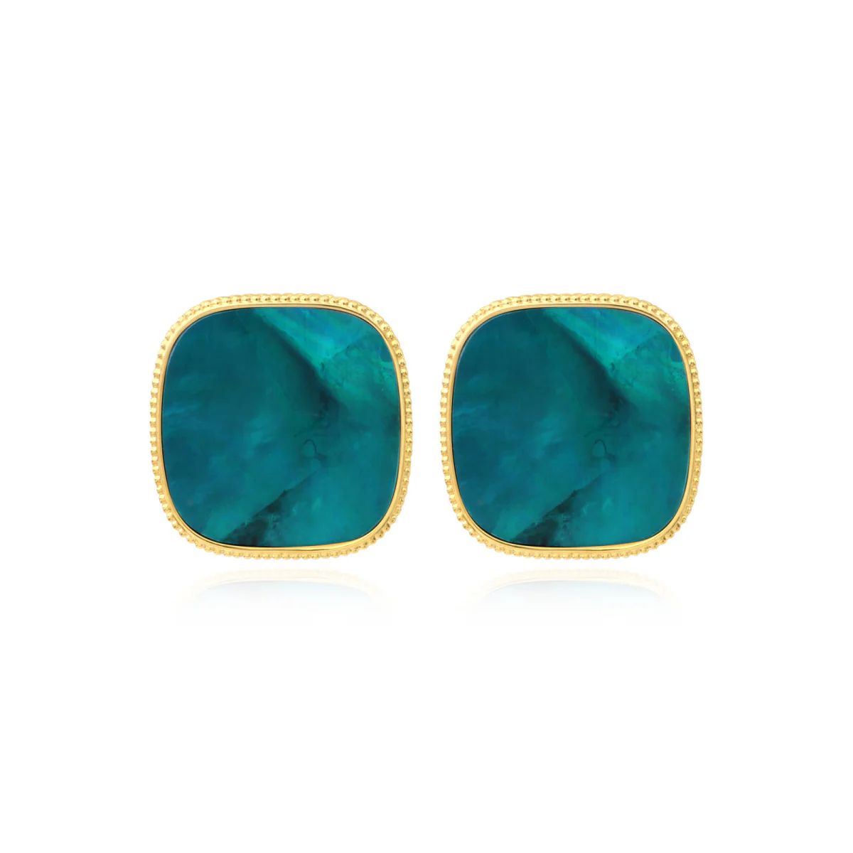 SATELLITE-PARIS Boucles d'oreilles clips Ashanti – turquoise et vert