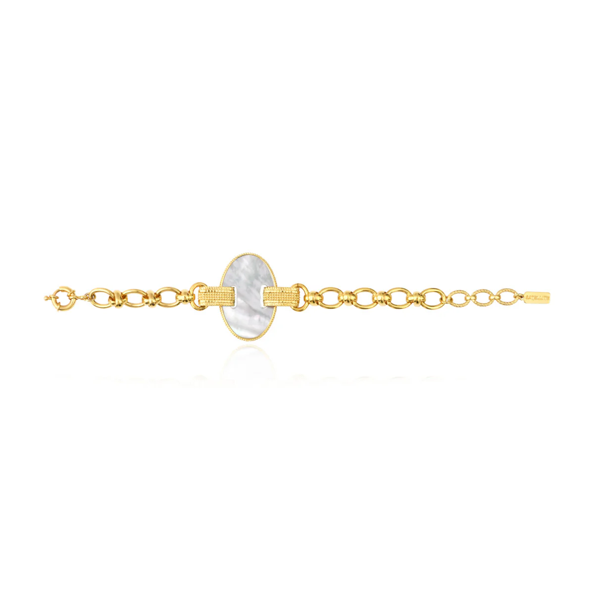 SATELLITE-PARIS Bracelet chaîne Ashanti – blanc – Image 3