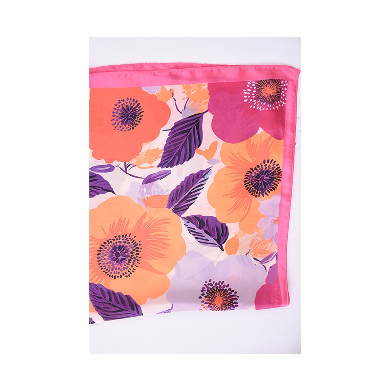 PALME Carre Satin Fleurs Multi