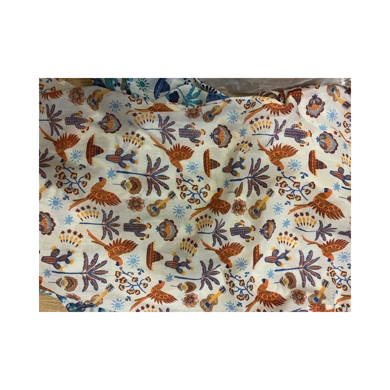 PALME chemise coton col V manches 3/4