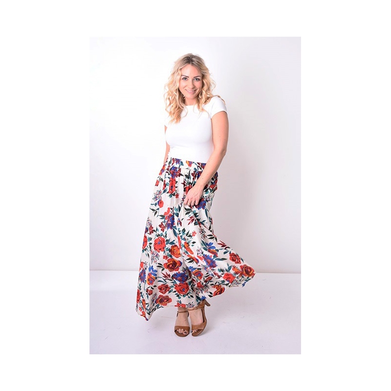 PALME Jupe Mi Longue Coton Double +Poches