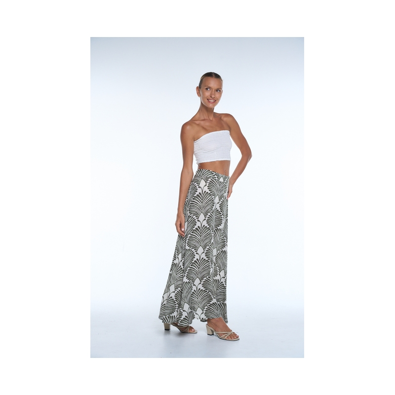 PALME Jupe Viscose Imprime Elastique Dos