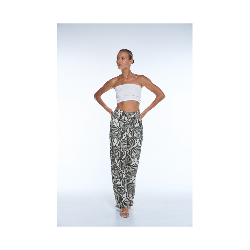 PALME Pantalon Droit Viscose Taille Elastiquée