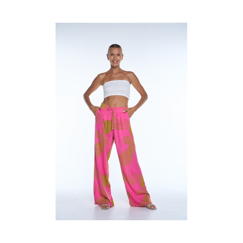 PALME Pantalon Droit Viscose Taille Elastiquée