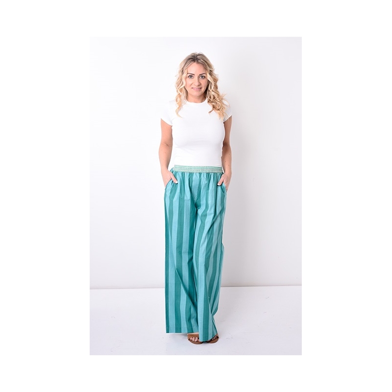PALME Pantalon Imprime Raye Coton