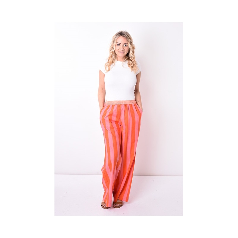 PALME Pantalon Imprime Raye Coton