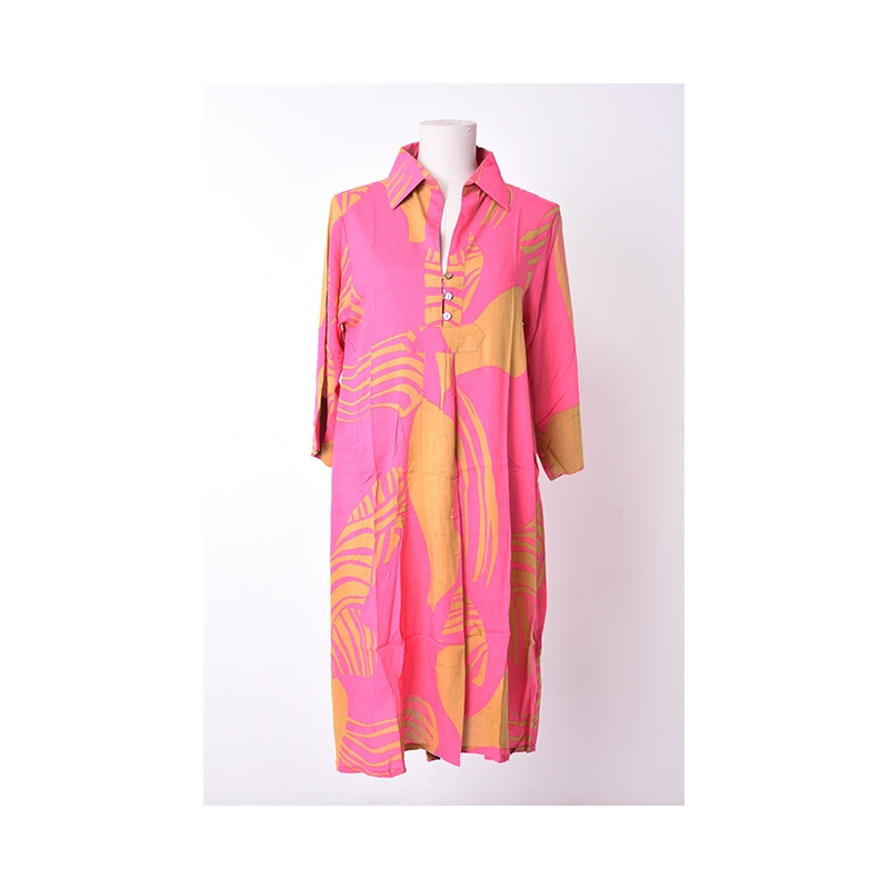 PALME Robe Tunique Col Chemise 3 Boutons