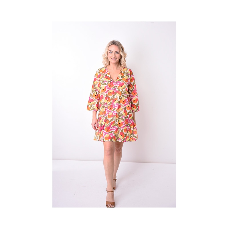 PALME Tunique Coton Col V Avec Lien