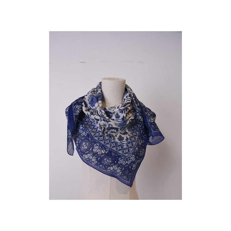 PALME Carre Coton Petites Fleurs Indiennes