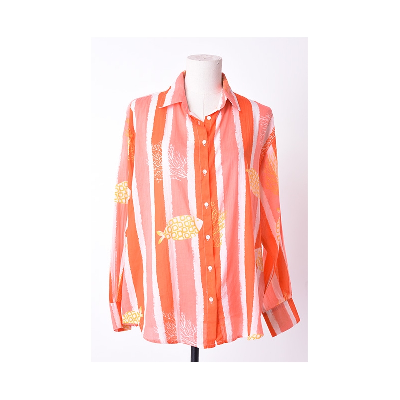 PALME Chemise Coton Imprimee Col Boutonne